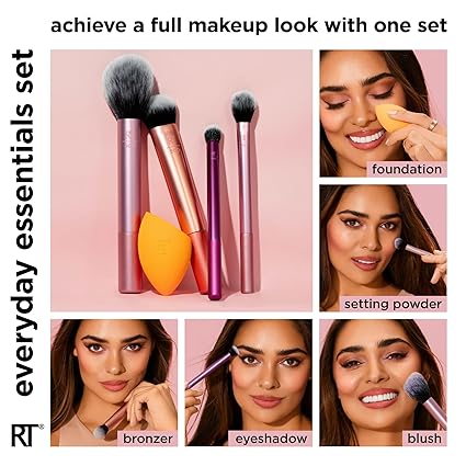 Real Techniques | Everyday Essentials: Brushes and Sponge Set - Buy Now Pakistan