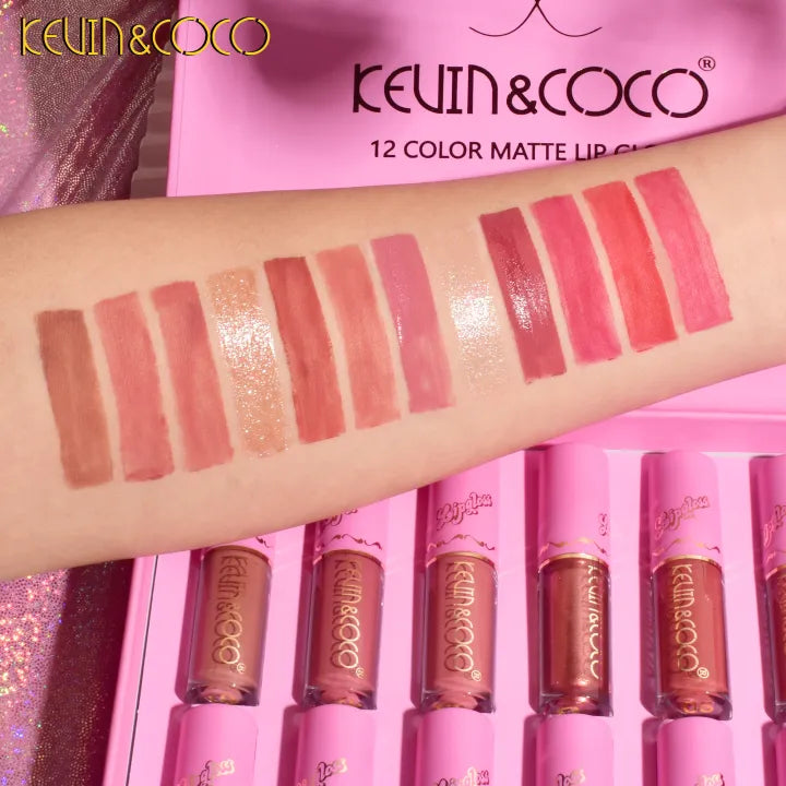 Kevin & Coco | 12-Color Lipgloss Set – High-Shine, Hydrating Glosses for Every Look - Buy Now Pakistan