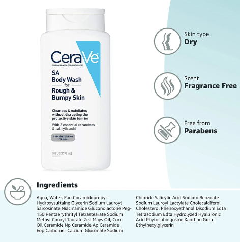 CeraVe | SA Body Wash for Rough & Bumpy Skin - Buy Now Pakistan