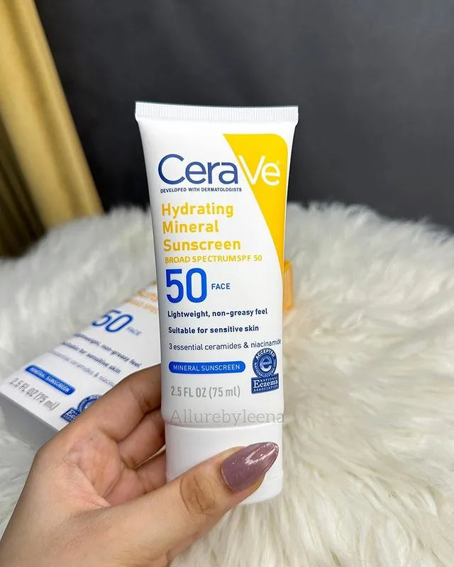 CeraVe | 100% Mineral Hydrating Sunscreen SPF 50 | 75ml / 2.5oz - Buy Now Pakistan