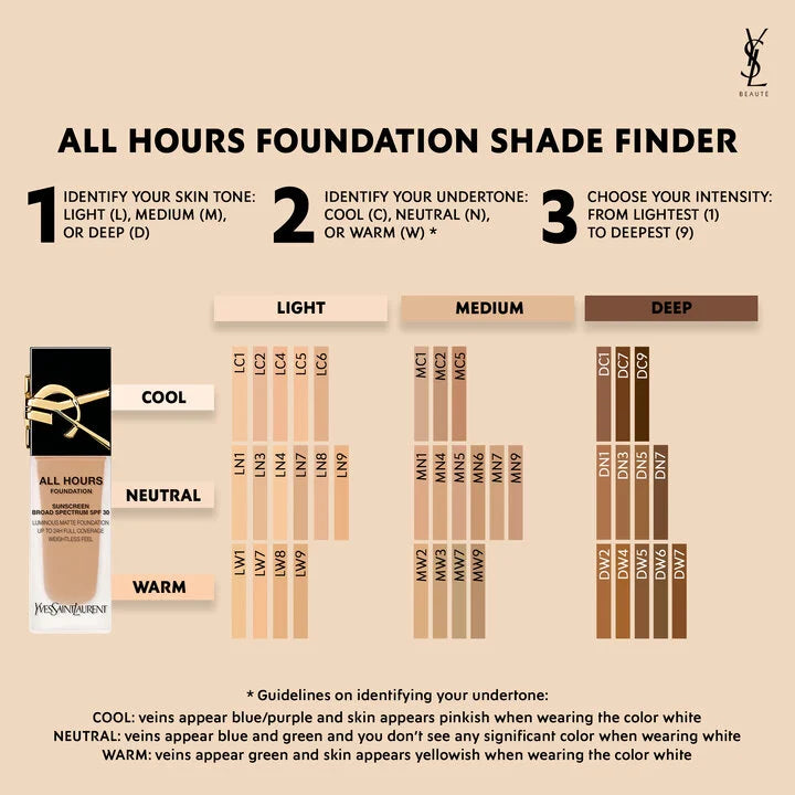 Yves Saint Laurent | ALL HOURS Foundation - Waterproof & Heatproof Long-Wear Coverage - Buy Now Pakistan